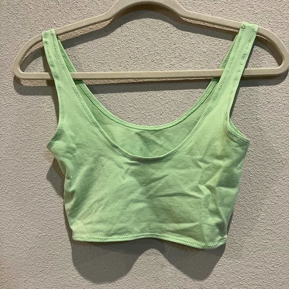 Topshop Crop Top Tank Top Sleeveless Casual Green Petite Size 4 - Picture 9 of 10